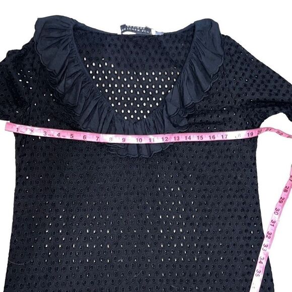Gretchen Scott Designs Black Eyelet Tunic Swim Coverup Ruffle Neck sz S Small - Picture 6 of 8